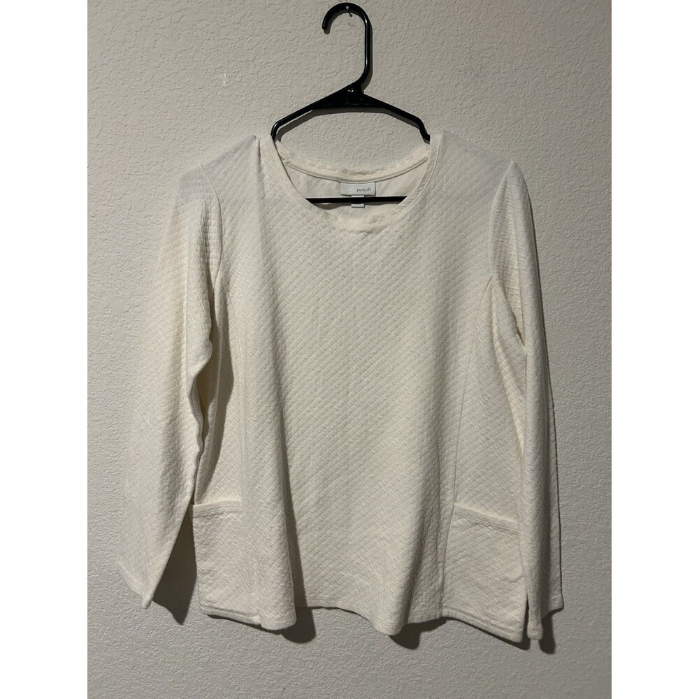 Purejill Womens Pullover Sweater Small Oversized Textured Pockets Long Sleeve